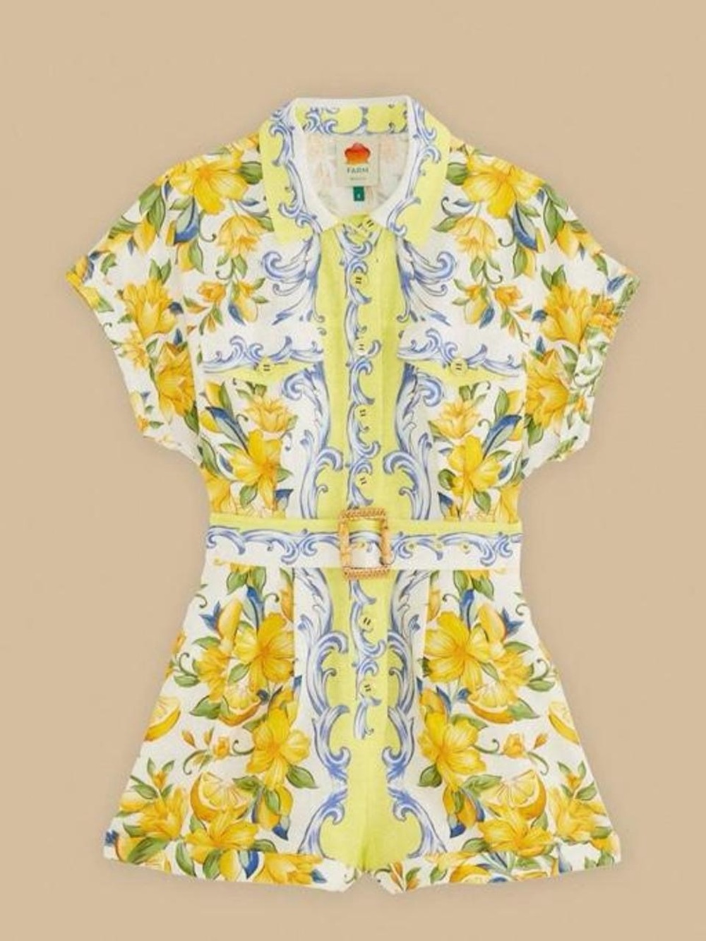 NWT FARM RIO Off-White Sicily Scarf Romper